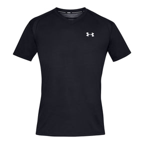 Polera manga corta UA Streaker de cuello en V para hombre