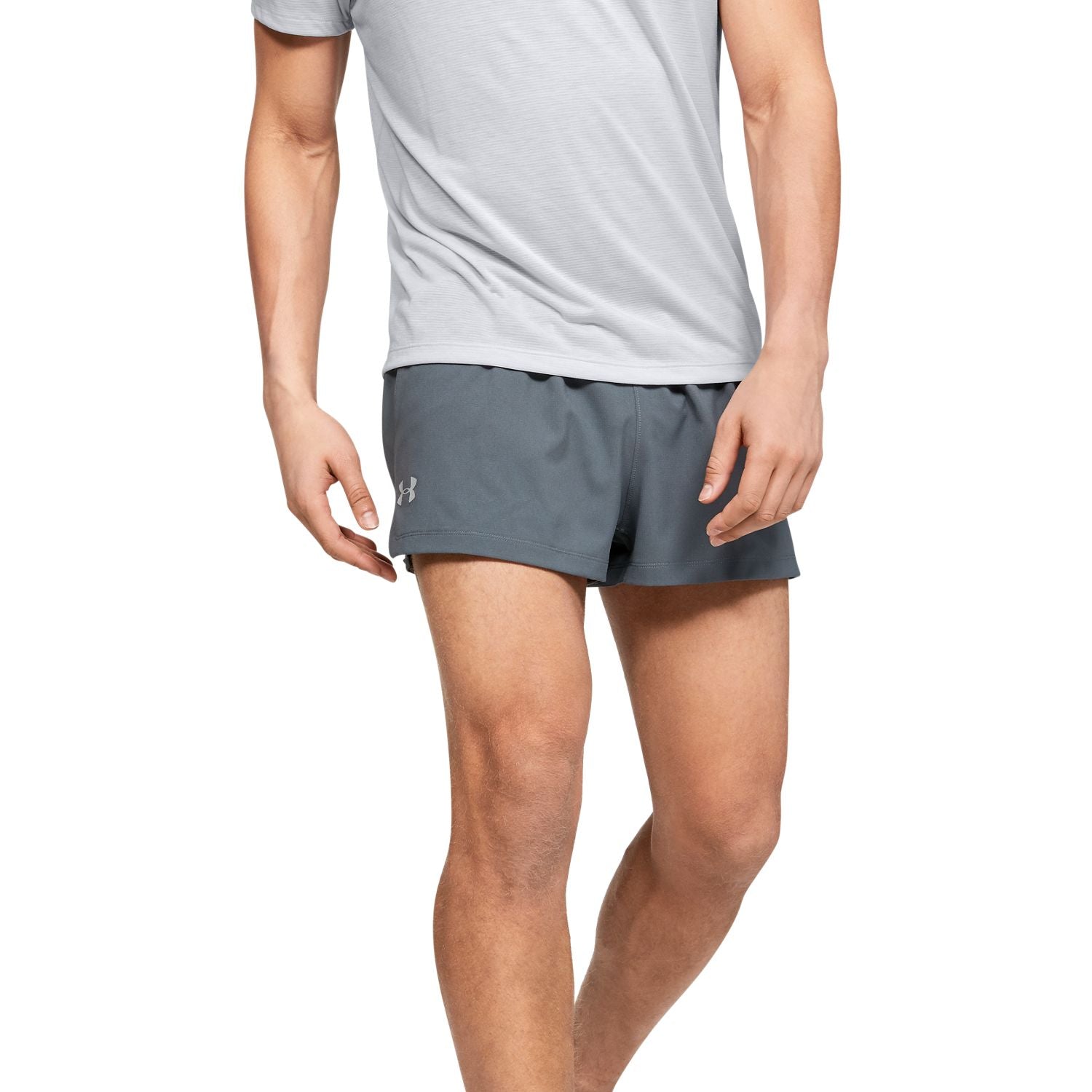 Polera manga corta UA Streaker de cuello en V para hombre