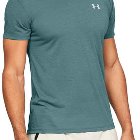 Polera manga corta UA Streaker de cuello en V para hombre