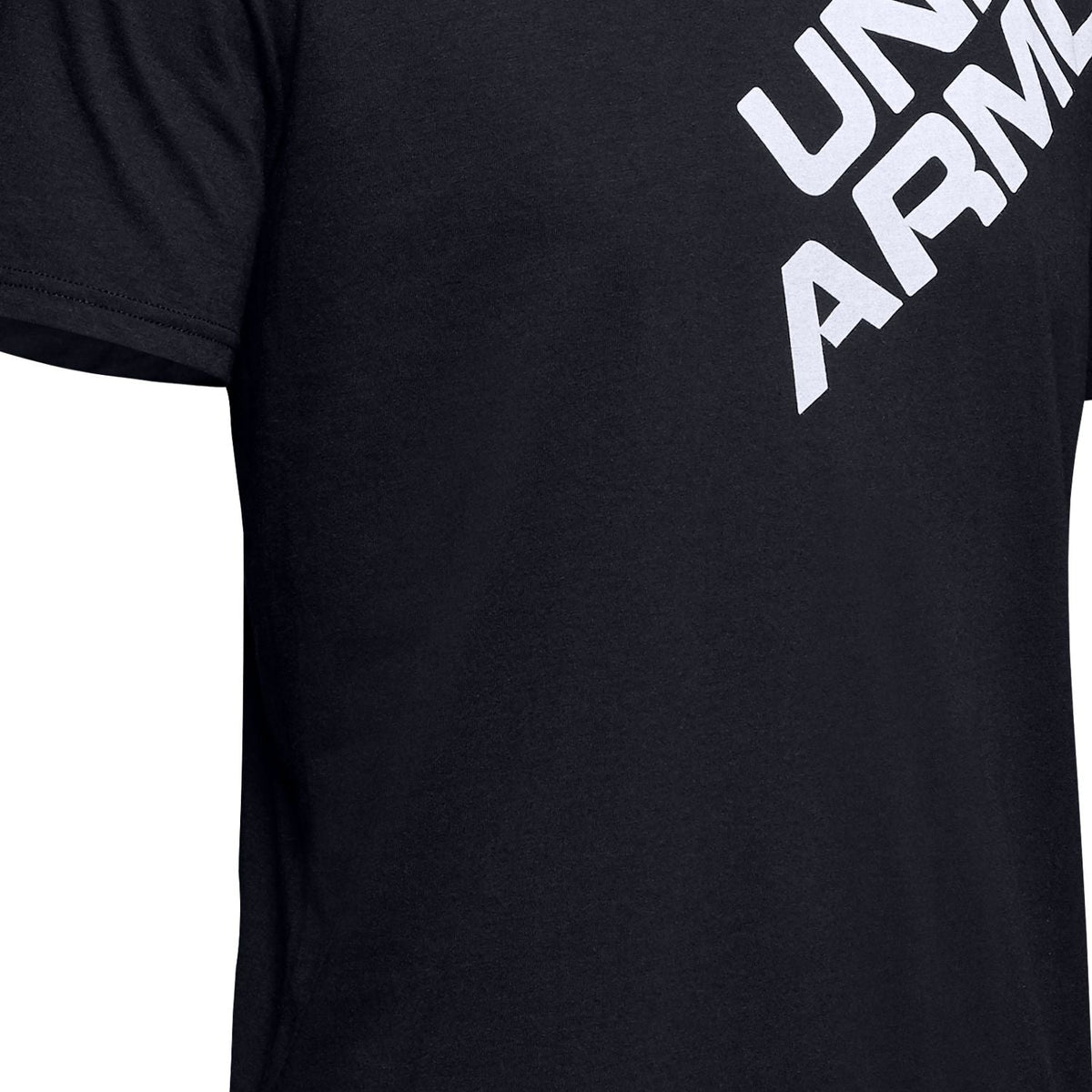 Polera manga corta con gráfico de la marca UA en el hombro para hombre