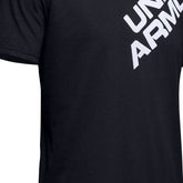 Polera manga corta con gráfico de la marca UA en el hombro para hombre