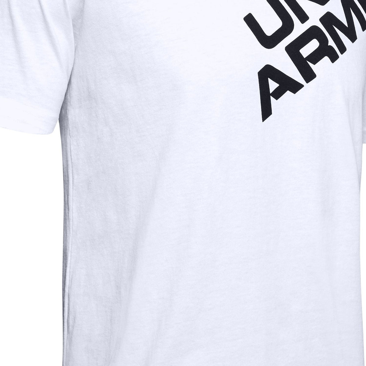 Polera manga corta con gráfico de la marca UA en el hombro para hombre