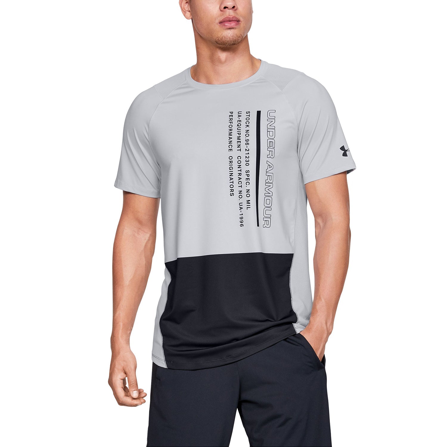 Polera manga corta con bloque de color UA MK-1 para hombre