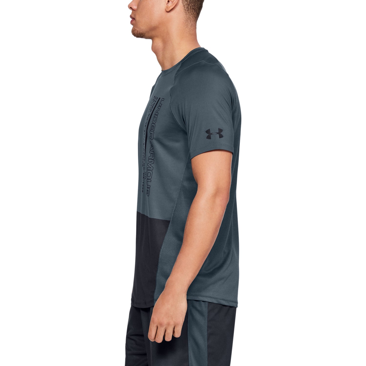 Polera manga corta con bloque de color UA MK-1 para hombre