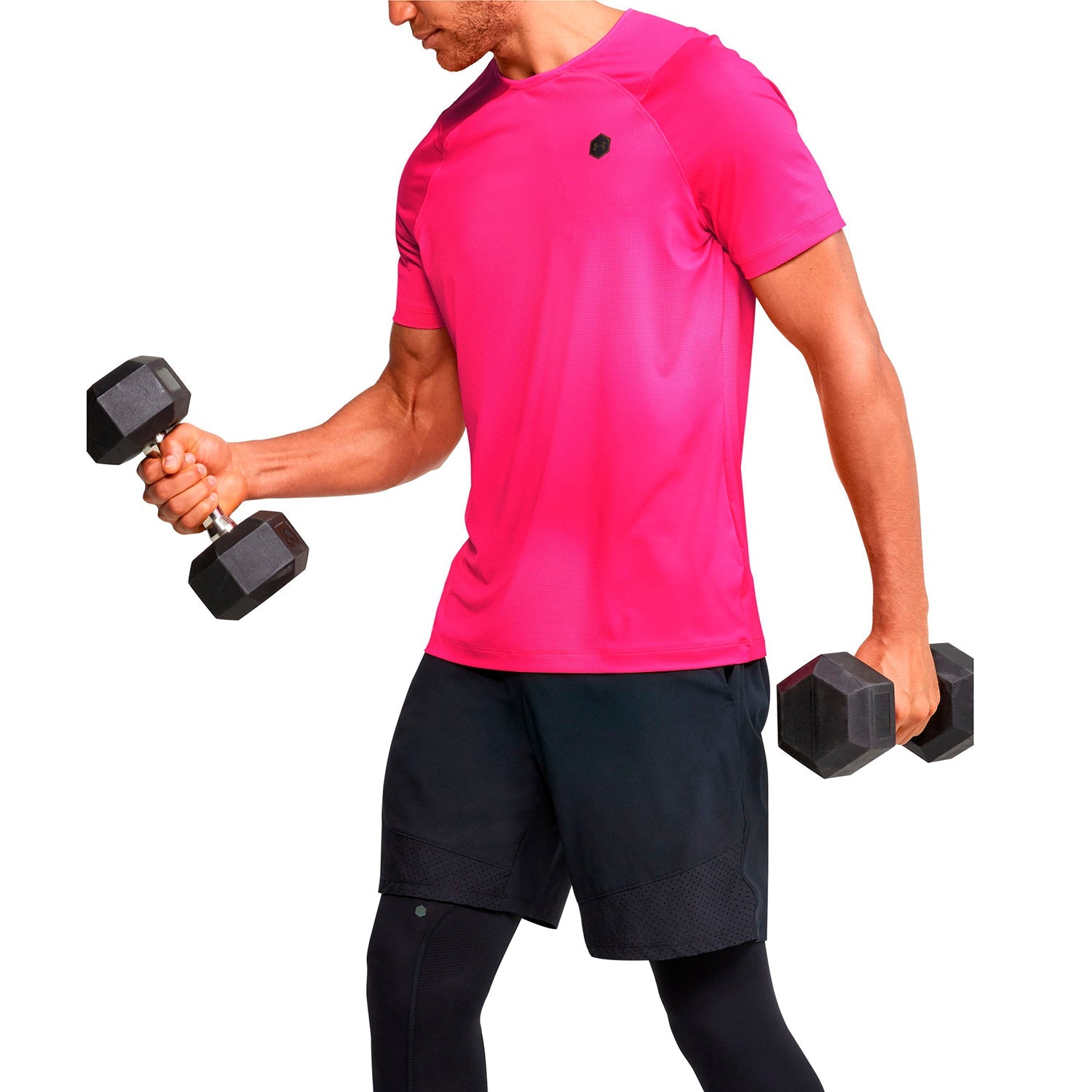 Polera Manga Corta UA RUSH™ HeatGear® Fitted Printed para Hombre