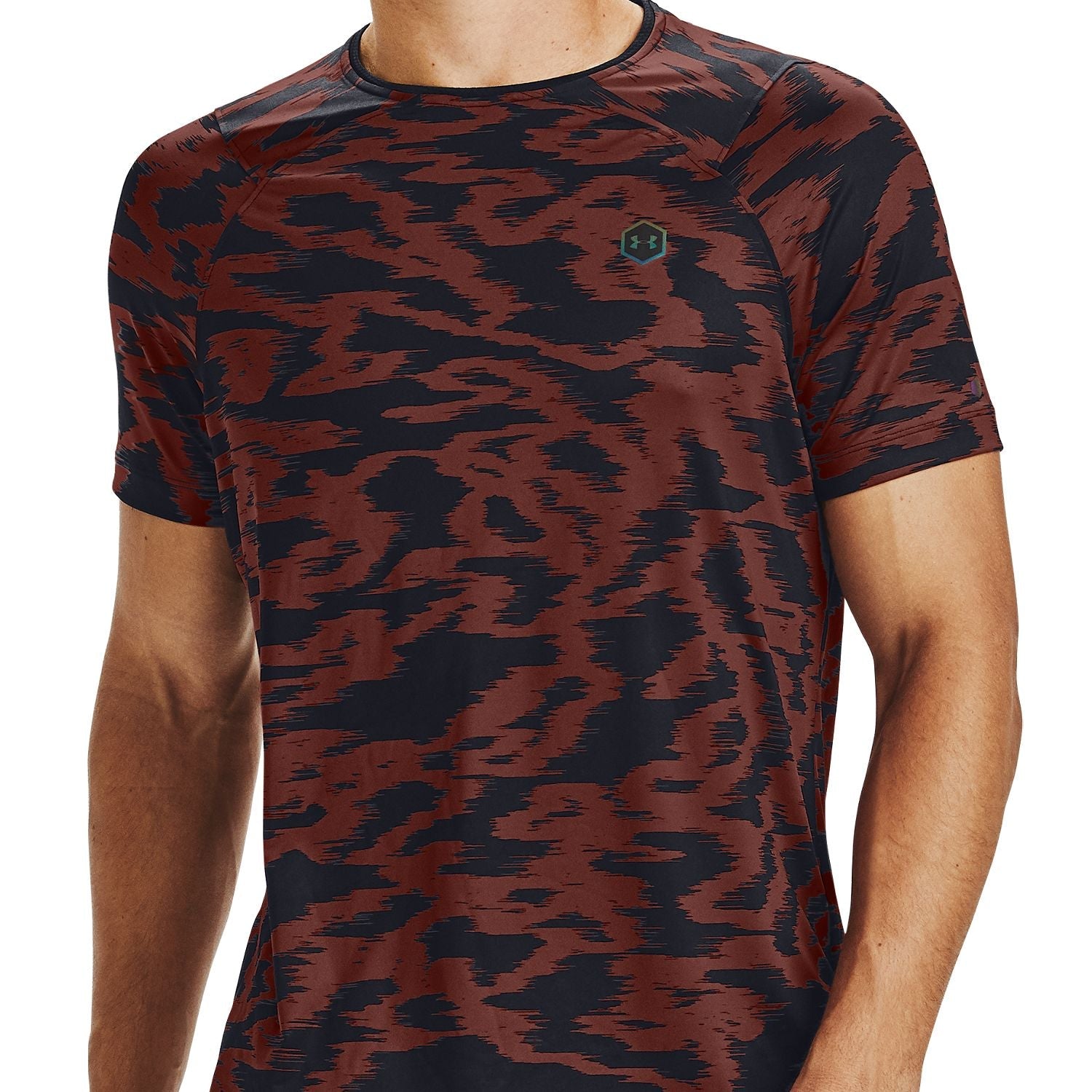 Polera Manga Corta UA RUSH™ HeatGear® Fitted Printed para Hombre