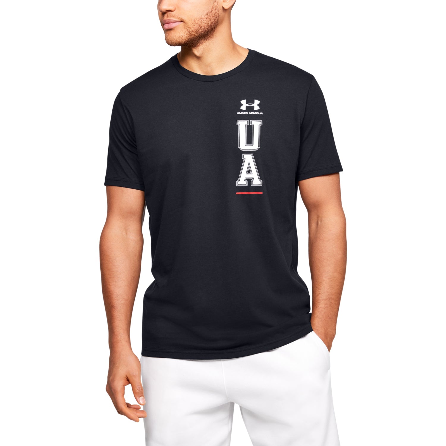 Polera Manga Corta UA Vertical Left Chest para Hombre