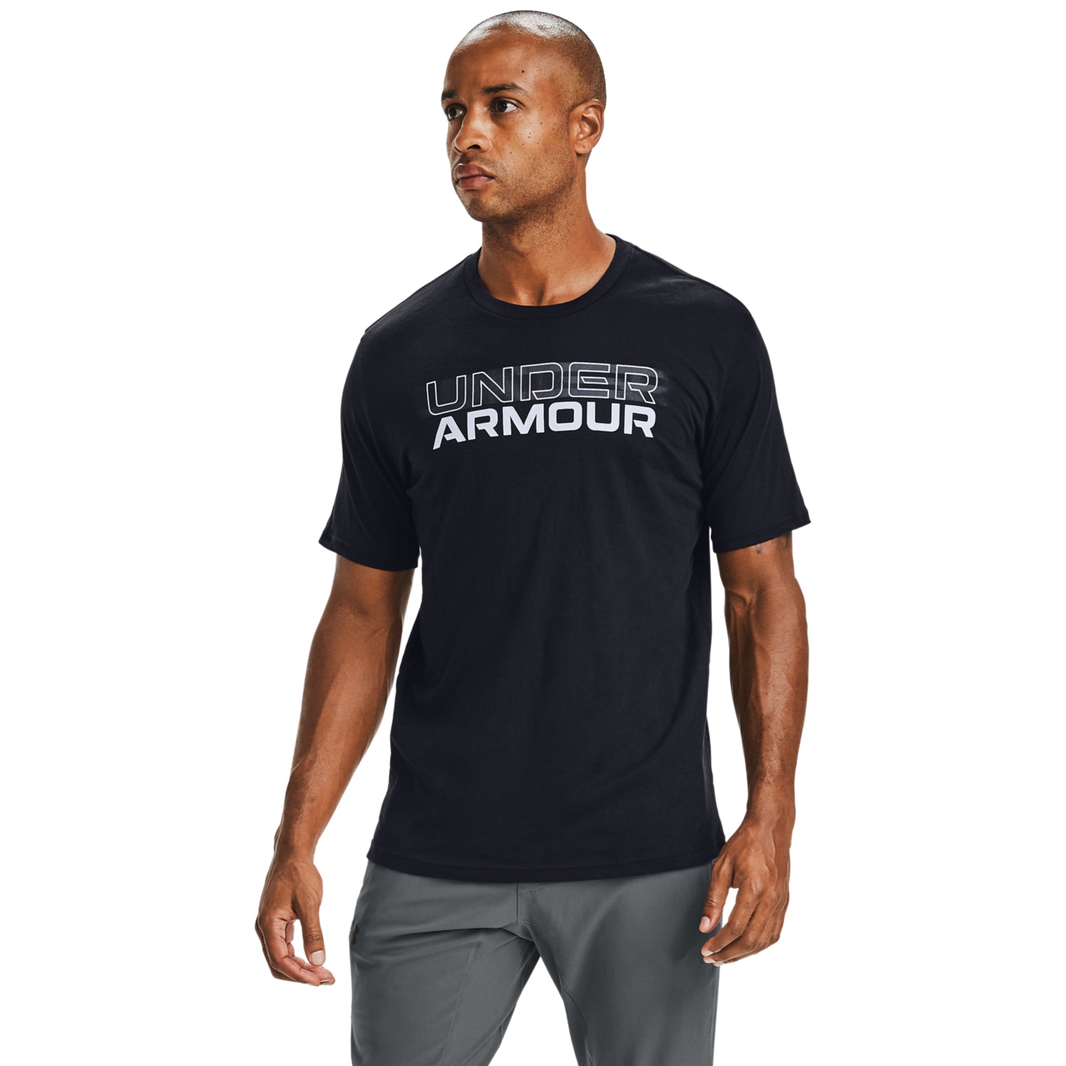 Polera Manga Corta UA Blurry Logo Wordmark para Hombre