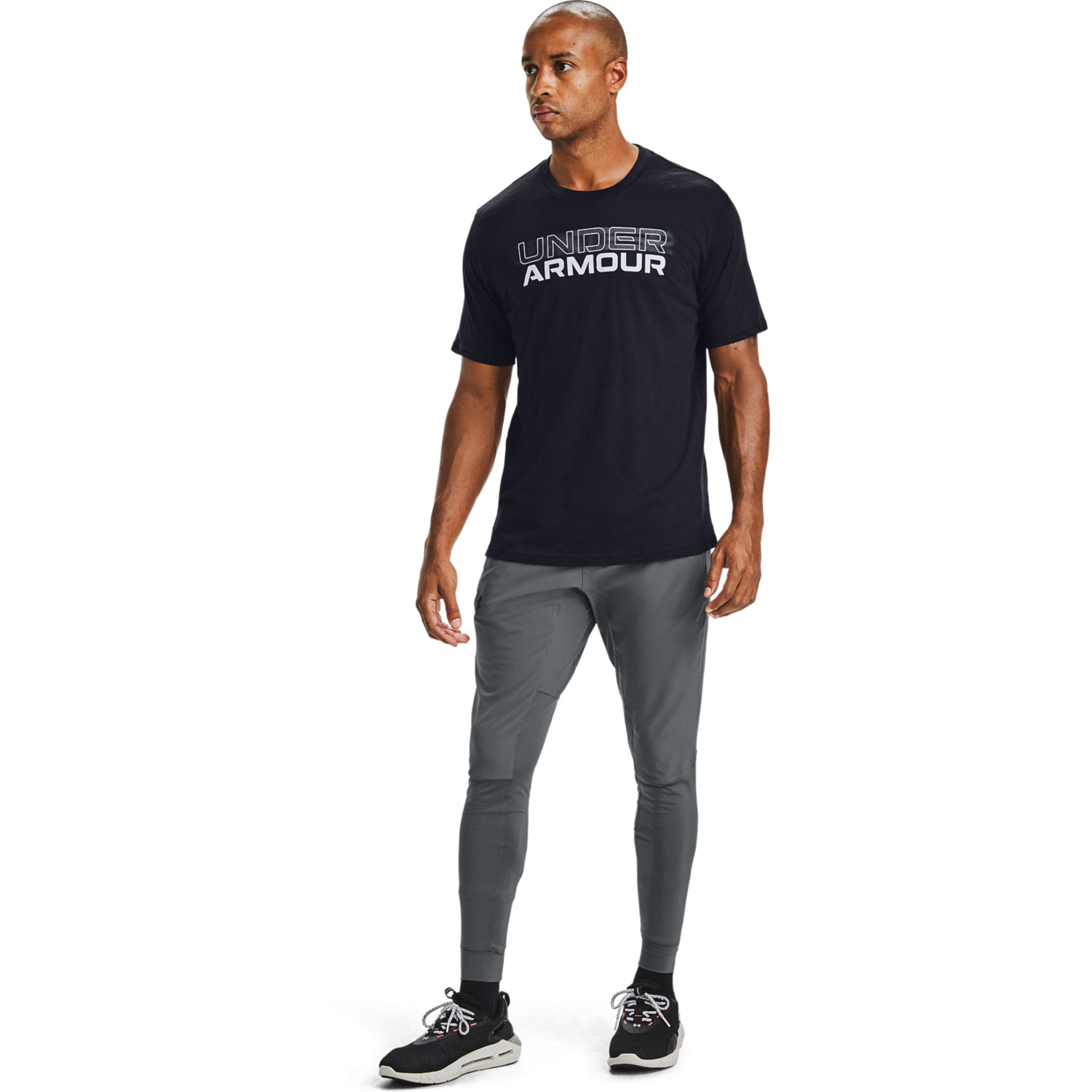 Polera Manga Corta UA Blurry Logo Wordmark para Hombre