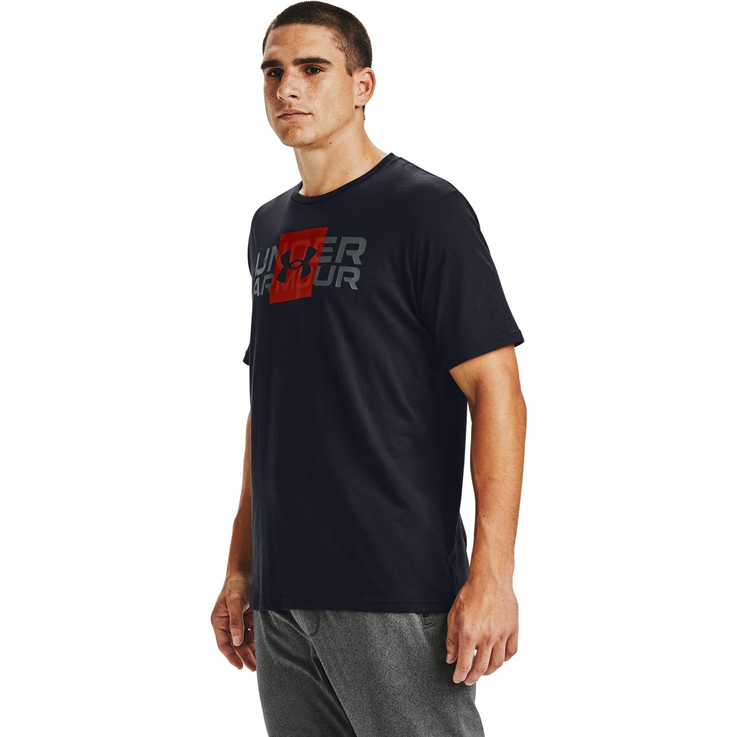 Polera Manga Corta UA Box Logo Wordmark para Hombre