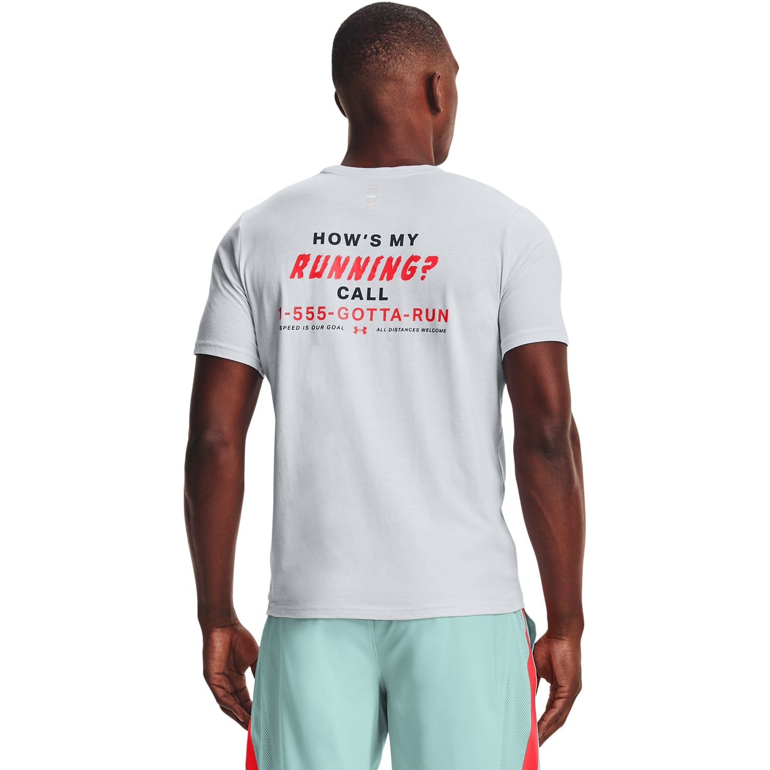 Polera Manga Corta UA How's My Running para Hombre