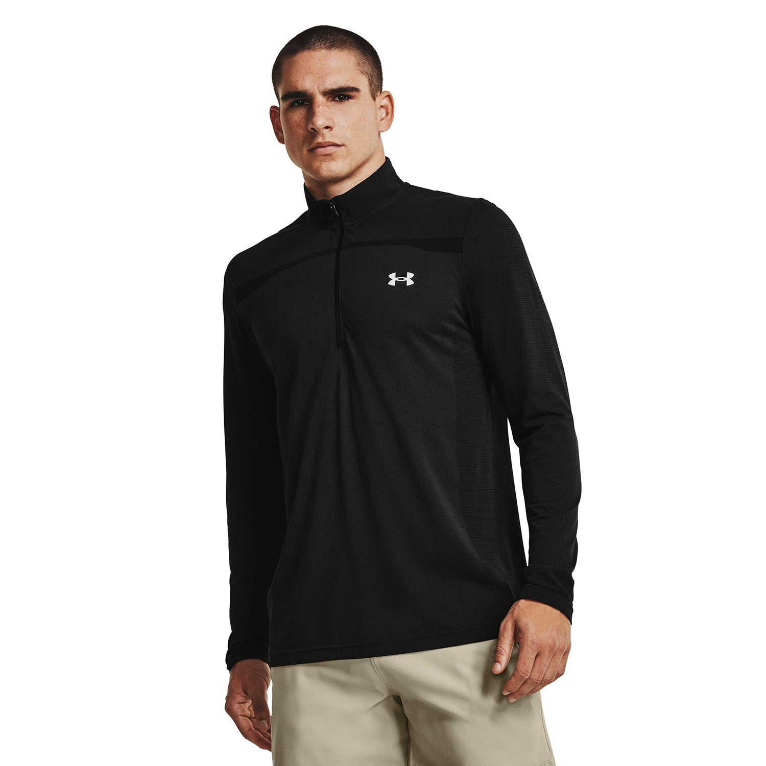 Polera manga larga UA Seamless ½ Zip para hombre