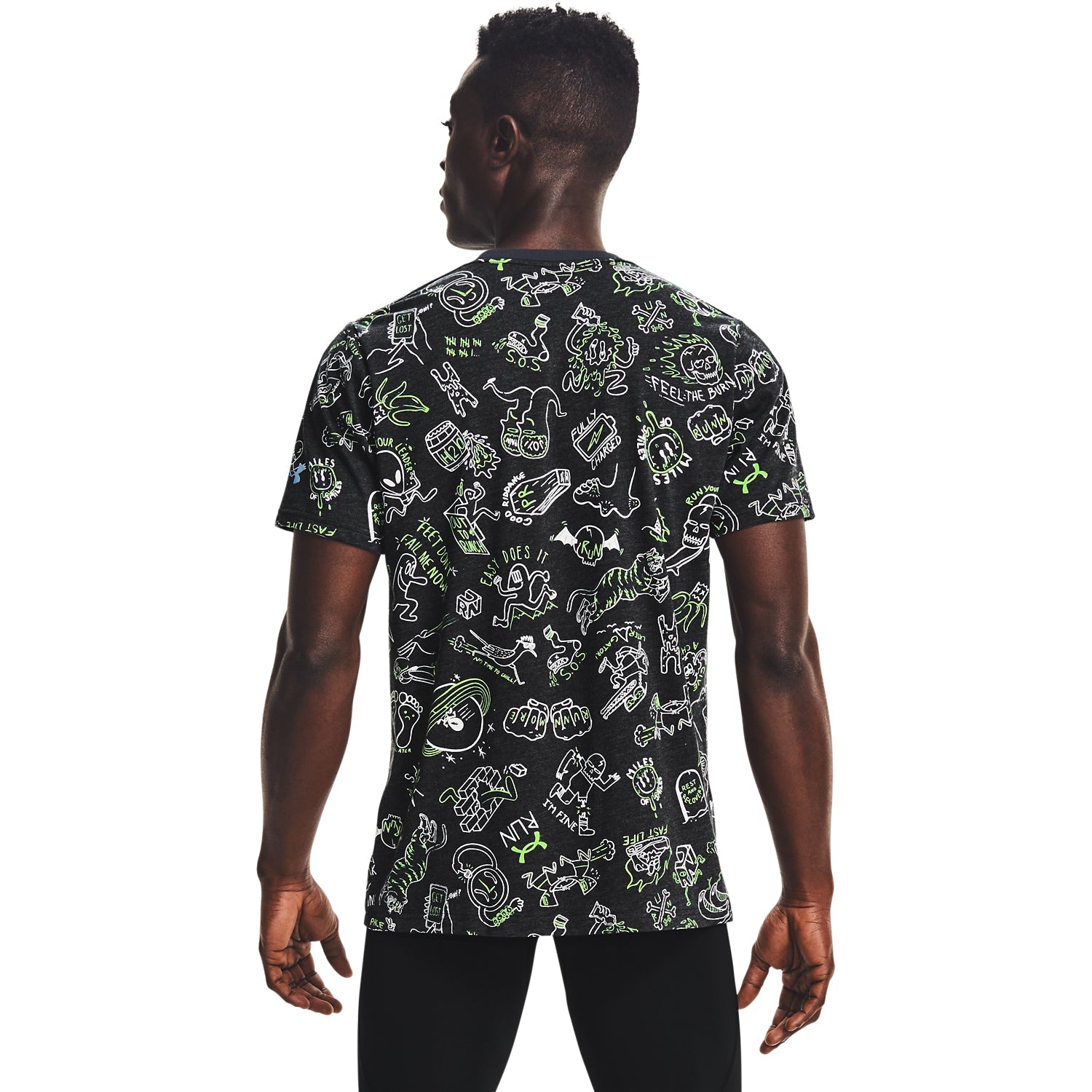 Polera manga corta UA Run Your Face Off Print para Hombre