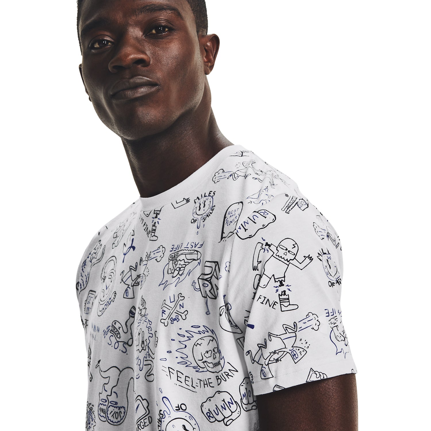 Polera manga corta UA Run Your Face Off Print para Hombre