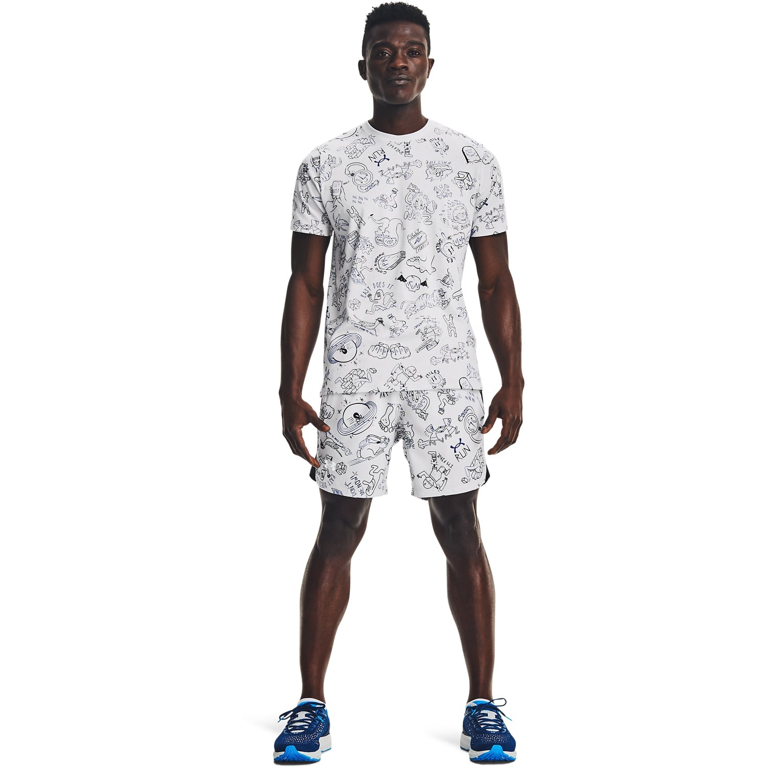 Polera manga corta UA Run Your Face Off Print para Hombre