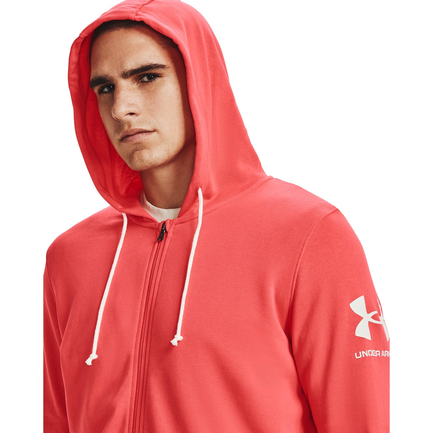 Poleron con gorro UA Rival Terry Full Zip para Hombre