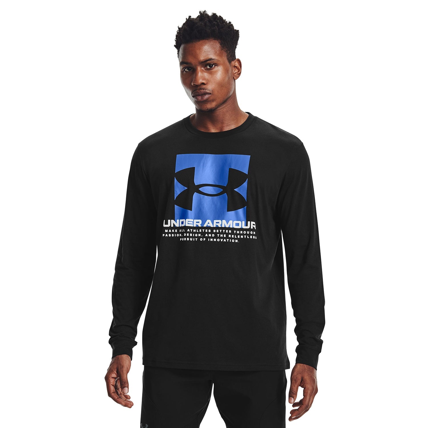 Polera manga larga UA Boxed Script para Hombre