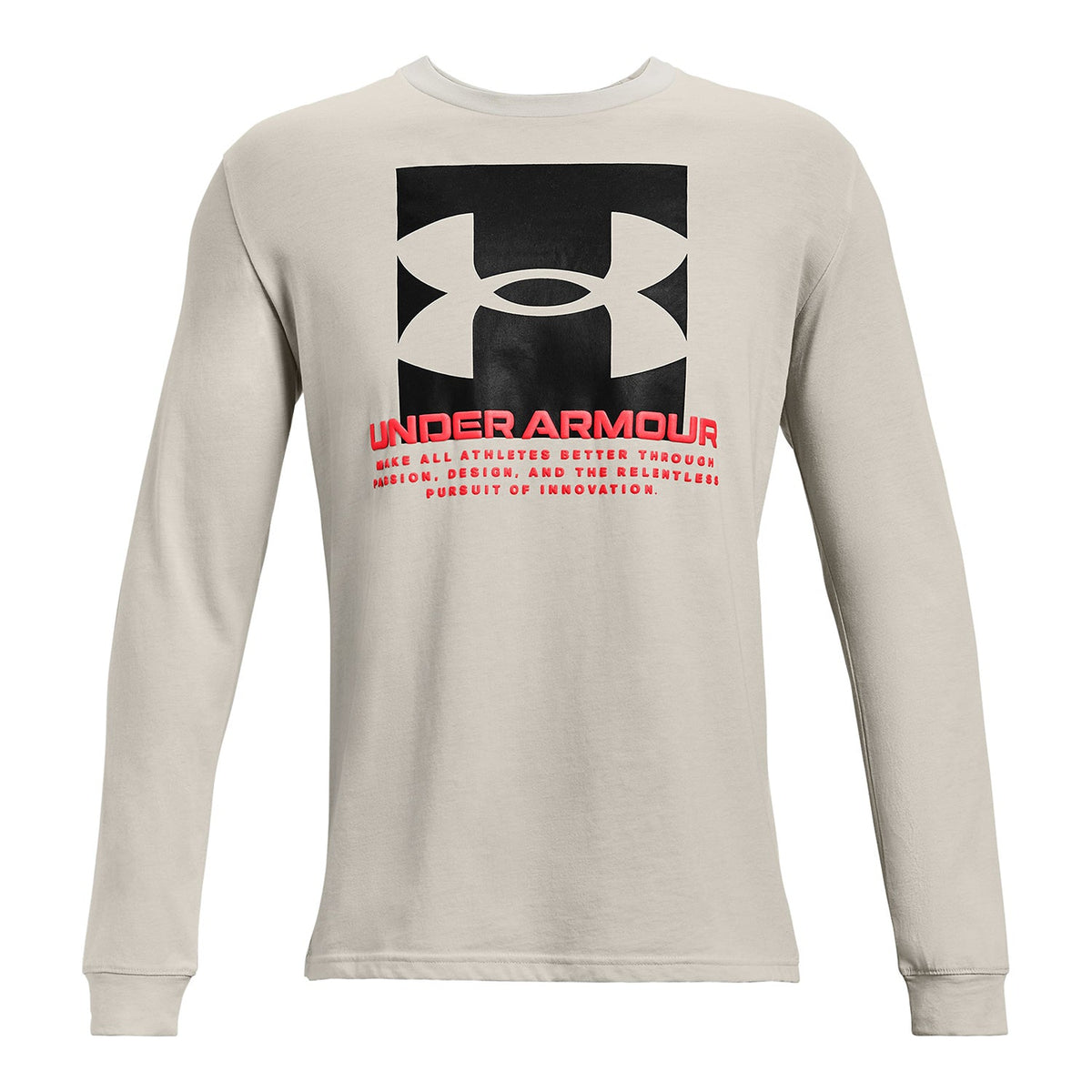 Polera manga larga UA Boxed Script para Hombre