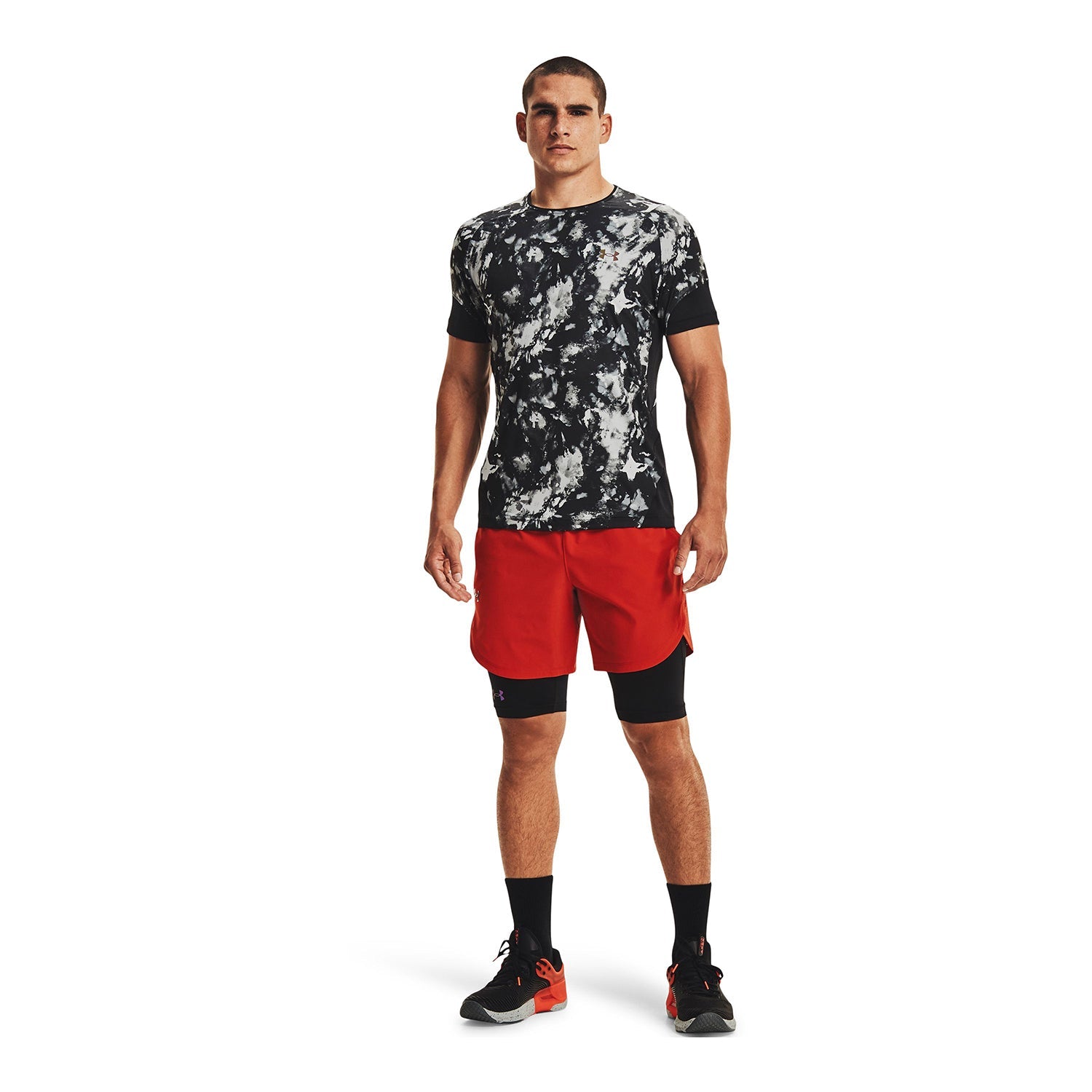 Polera manga corta UA RUSH™ HeatGear® 2.0 Print para hombre