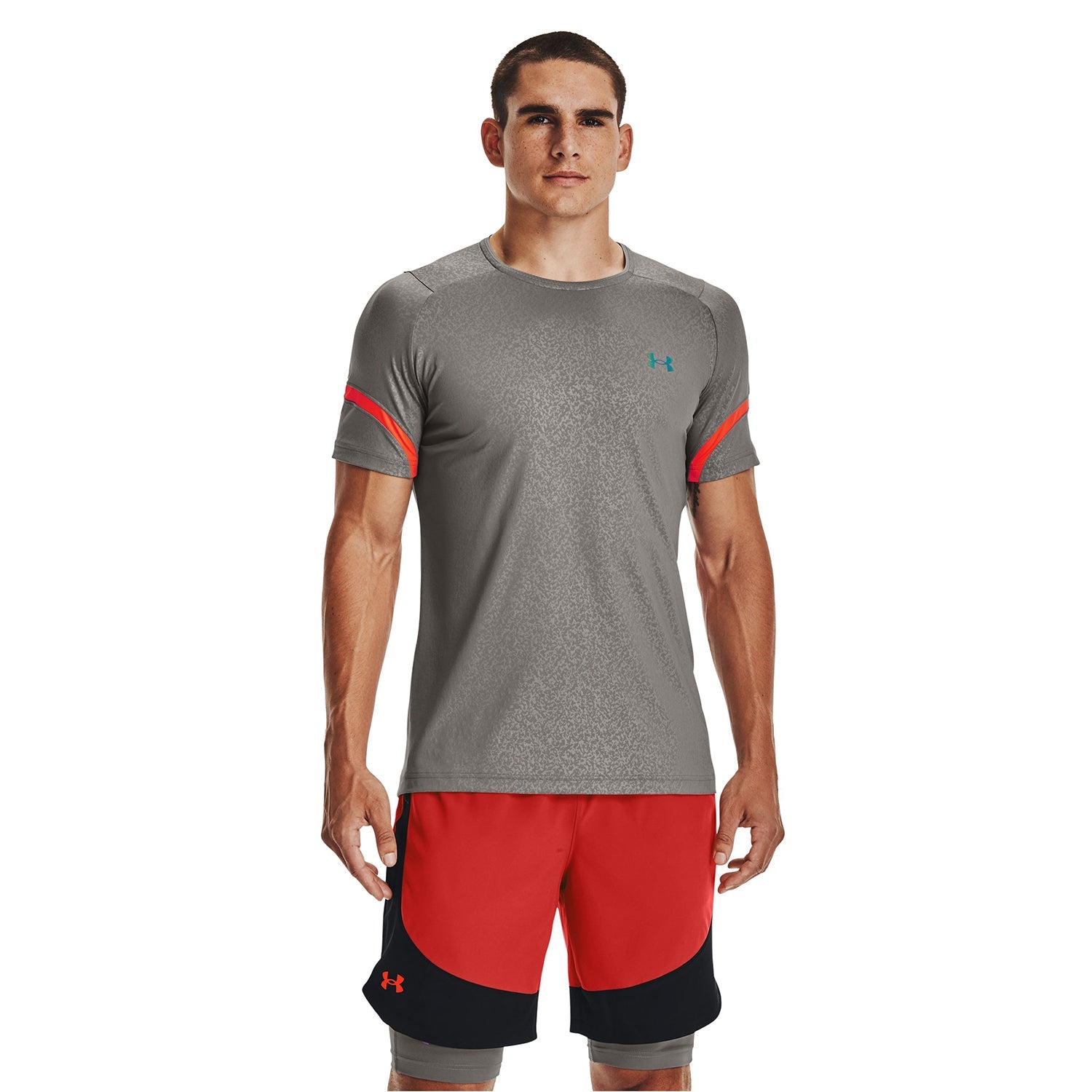 Polera manga corta UA RUSH™ HeatGear® 2.0 Print para hombre