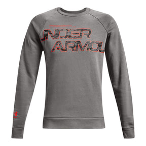 Polera manga larga UA Rival Fleece Camo Script para hombre