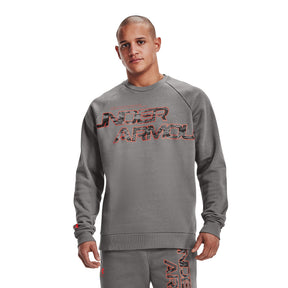 Polera manga larga UA Rival Fleece Camo Script para hombre