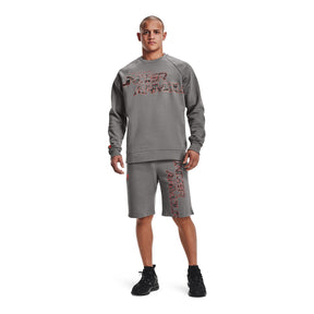 Polera manga larga UA Rival Fleece Camo Script para hombre