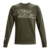 Polera manga larga UA Rival Fleece Camo Script para hombre