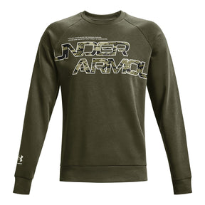 Polera manga larga UA Rival Fleece Camo Script para hombre