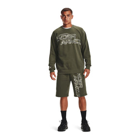 Polera manga larga UA Rival Fleece Camo Script para hombre