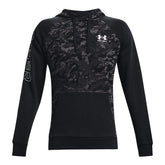Polera manga larga UA Rival Fleece Camo Script para hombre