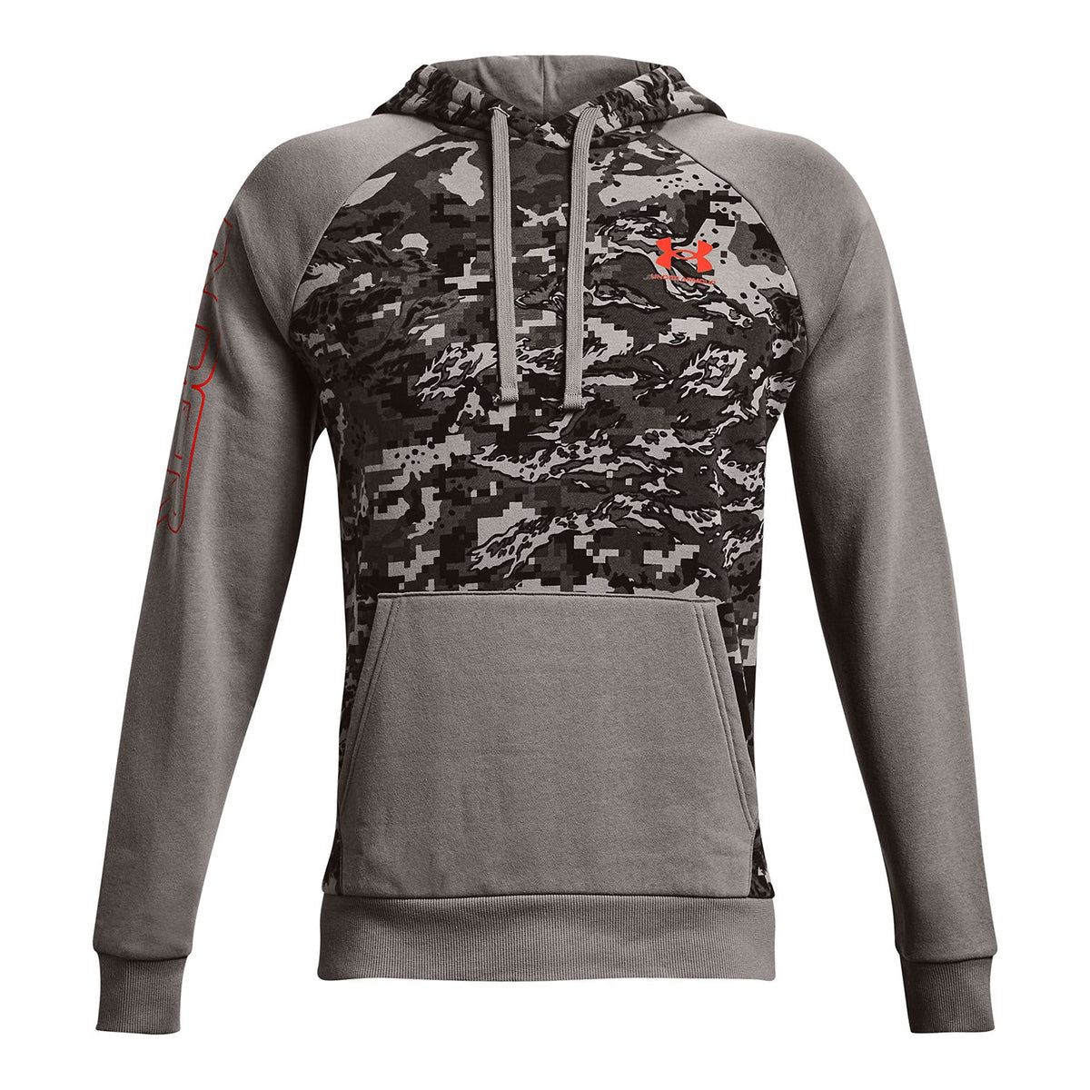 Polera manga larga UA Rival Fleece Camo Script para hombre