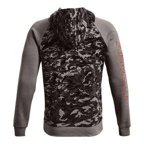 Polera manga larga UA Rival Fleece Camo Script para hombre