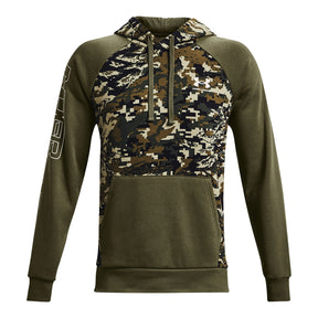 Polera manga larga UA Rival Fleece Camo Script para hombre