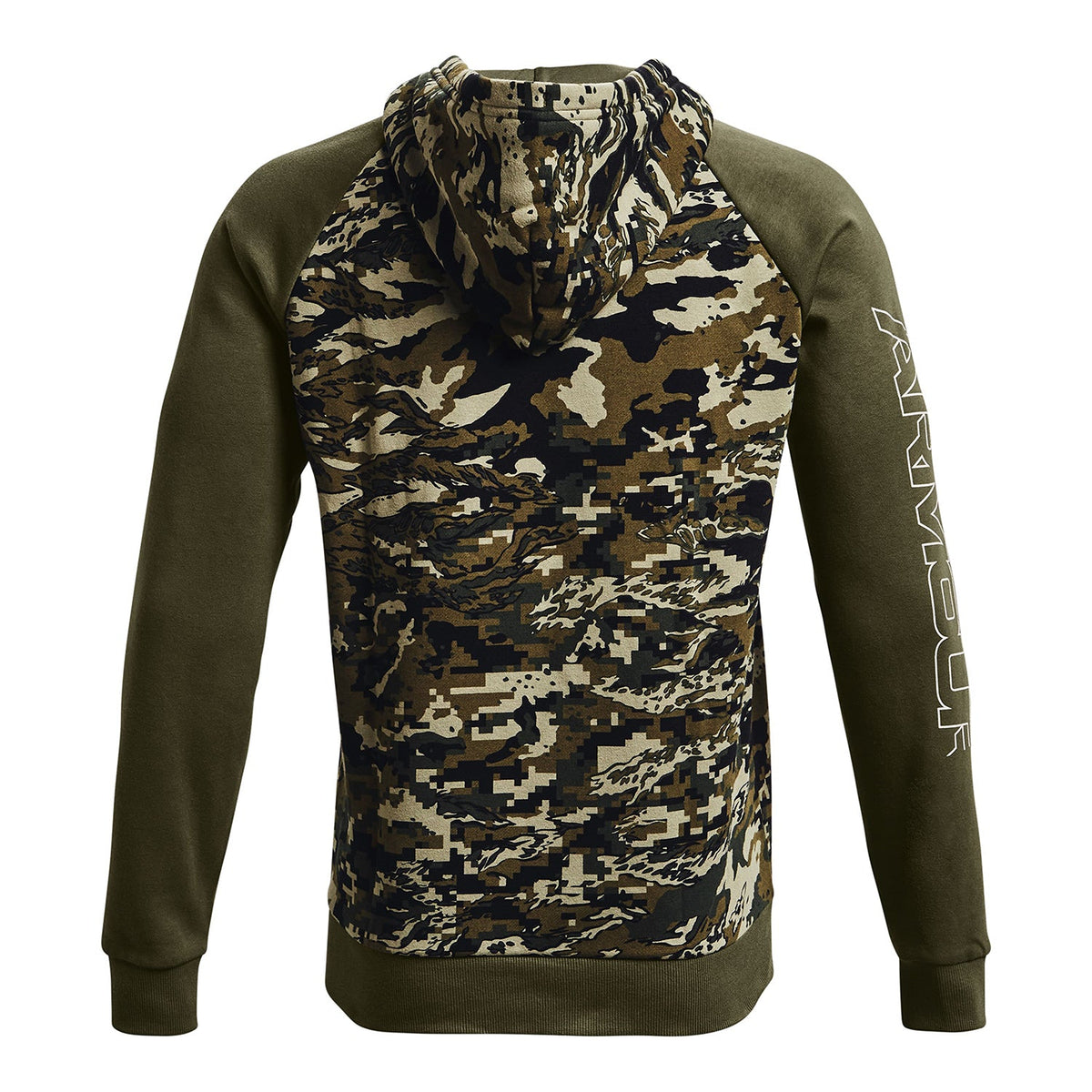 Polera manga larga UA Rival Fleece Camo Script para hombre