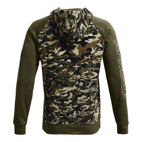 Polera manga larga UA Rival Fleece Camo Script para hombre