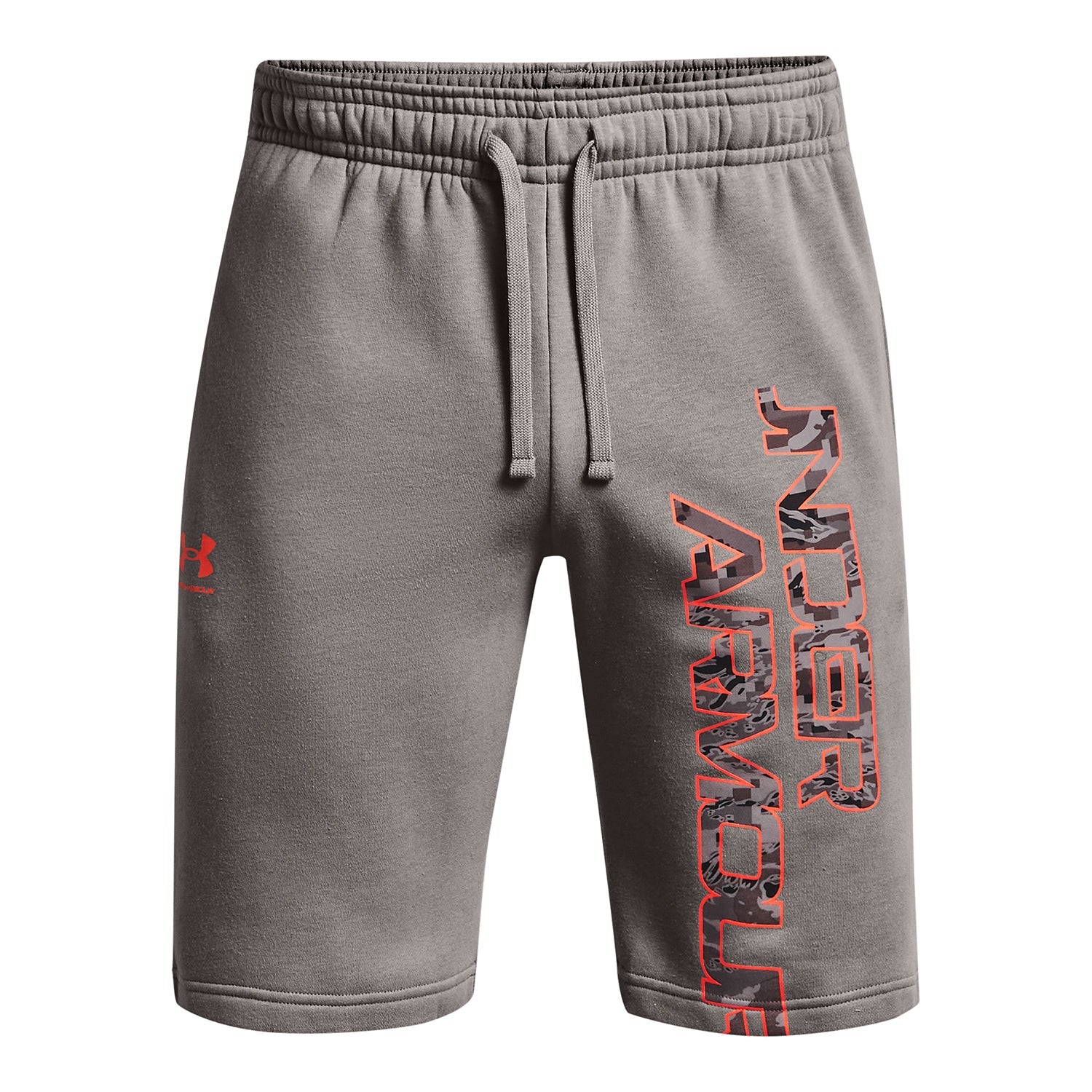 Shorts UA Rival Fleece Camo Script para hombre