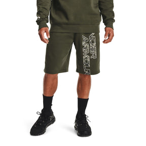 Shorts UA Rival Fleece Camo Script para hombre