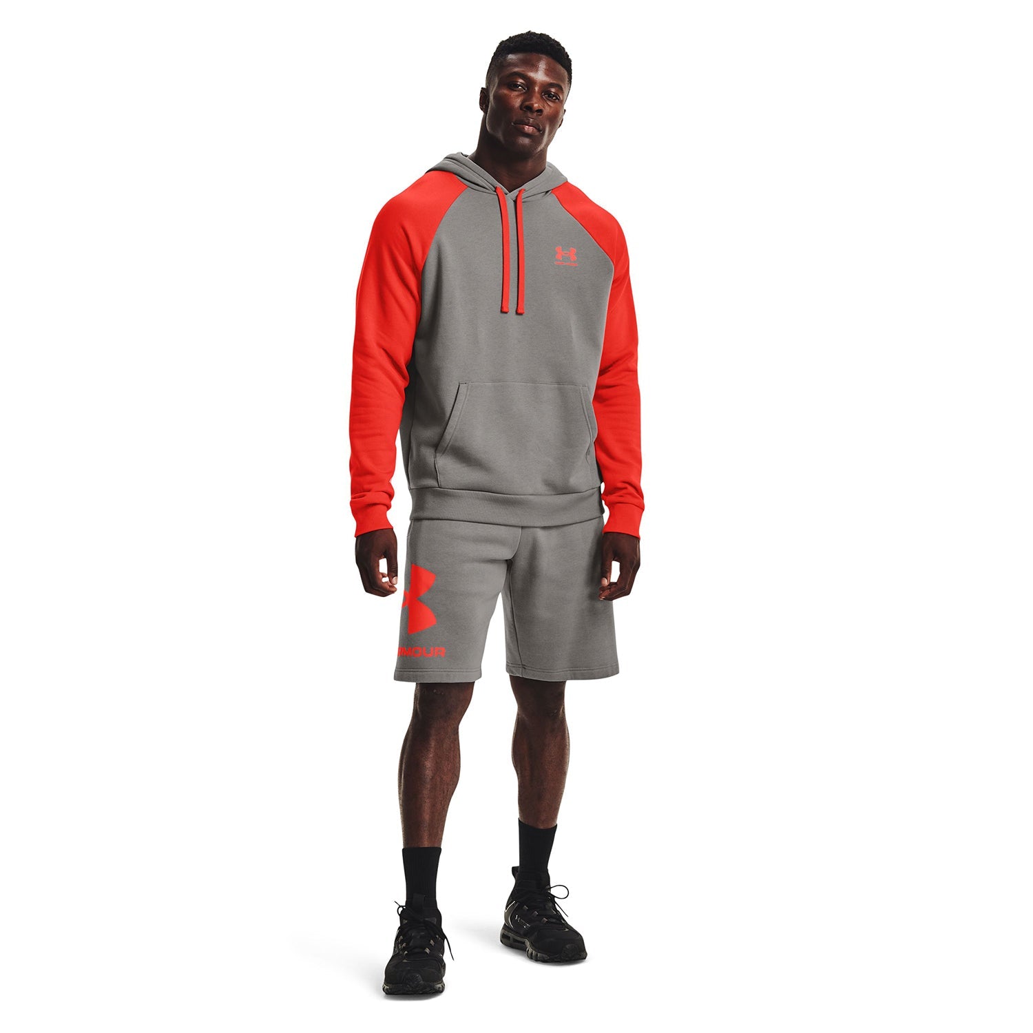 Polerón con gorro UA Rival Fleece Colorblock para hombre