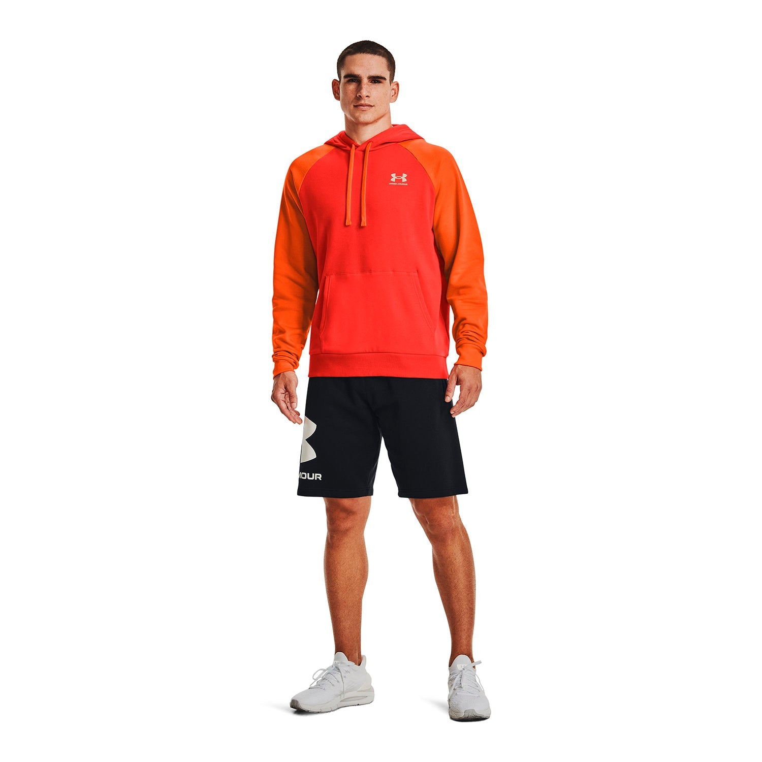 Polerón con gorro UA Rival Fleece Colorblock para hombre