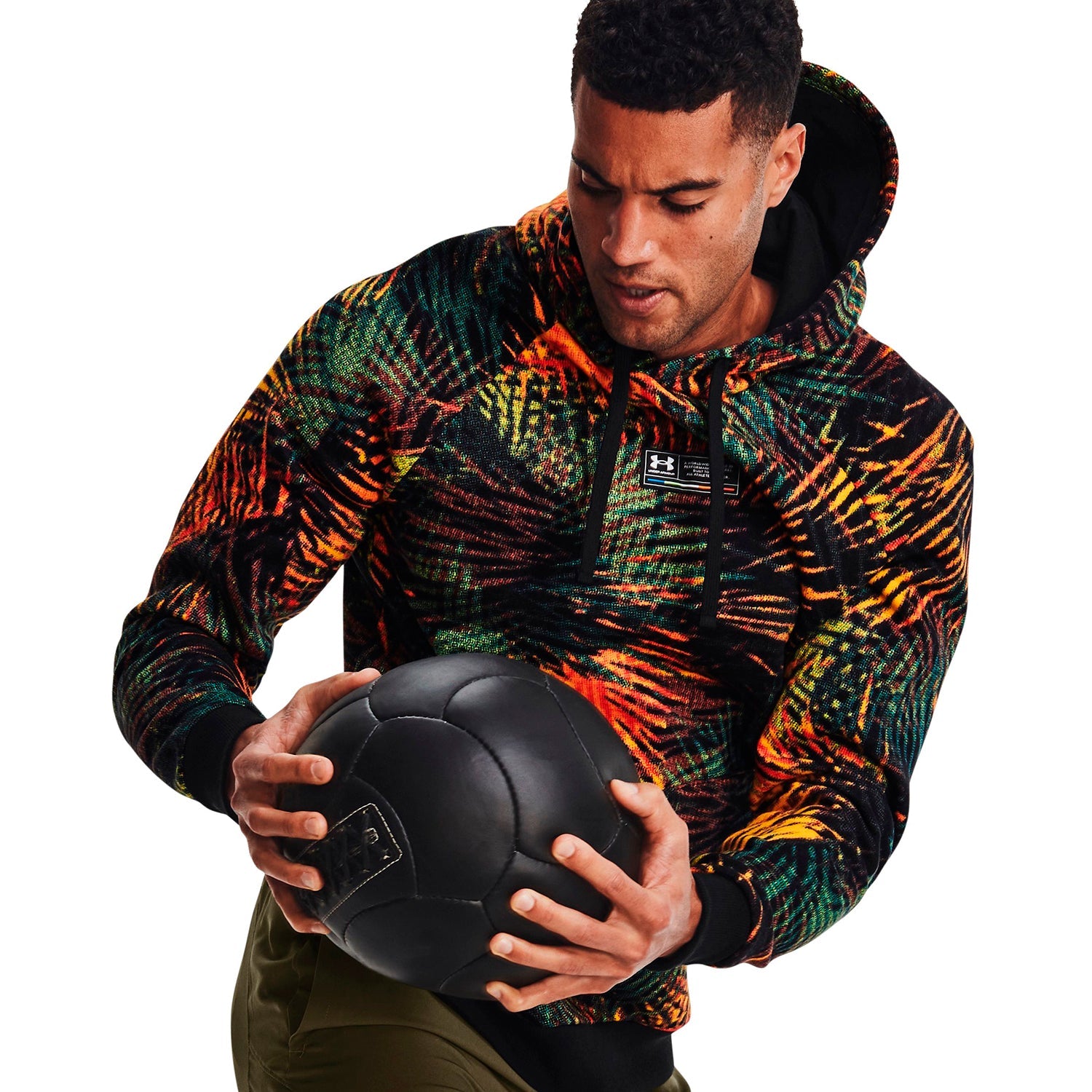 Polerón UA Rival Fleece Sport Palm para hombre