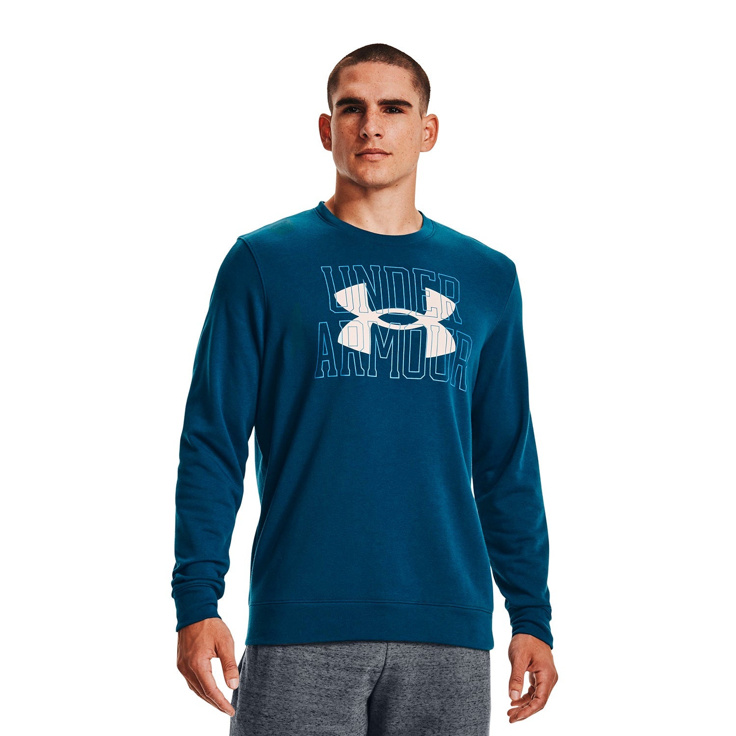 Polerón UA Rival Terry Logo Crew para hombre