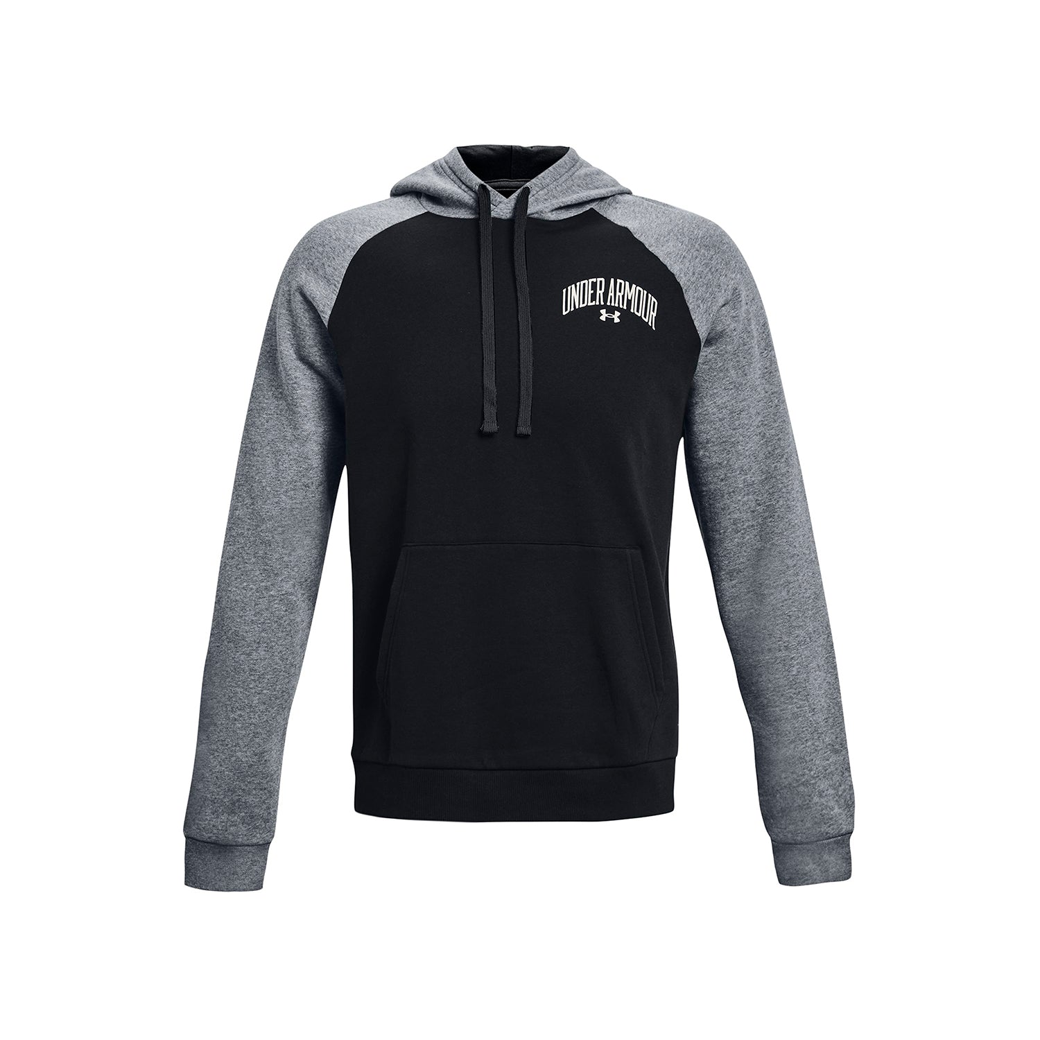 Polerón con gorro UA Rival Fleece Wordmark Colorblock para hombre
