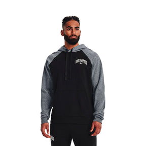 Polerón con gorro UA Rival Fleece Wordmark Colorblock para hombre