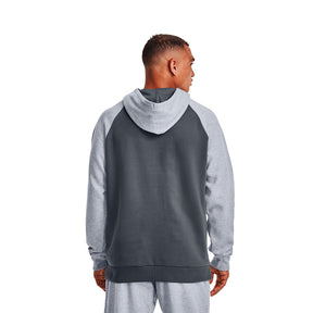 Polerón con gorro UA Rival Fleece Wordmark Colorblock para hombre