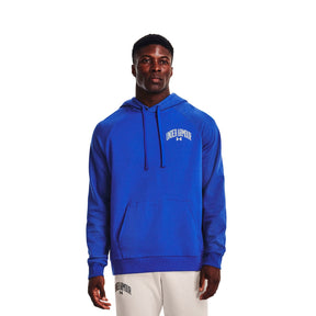 Polerón con gorro UA Rival Fleece Wordmark Colorblock para hombre