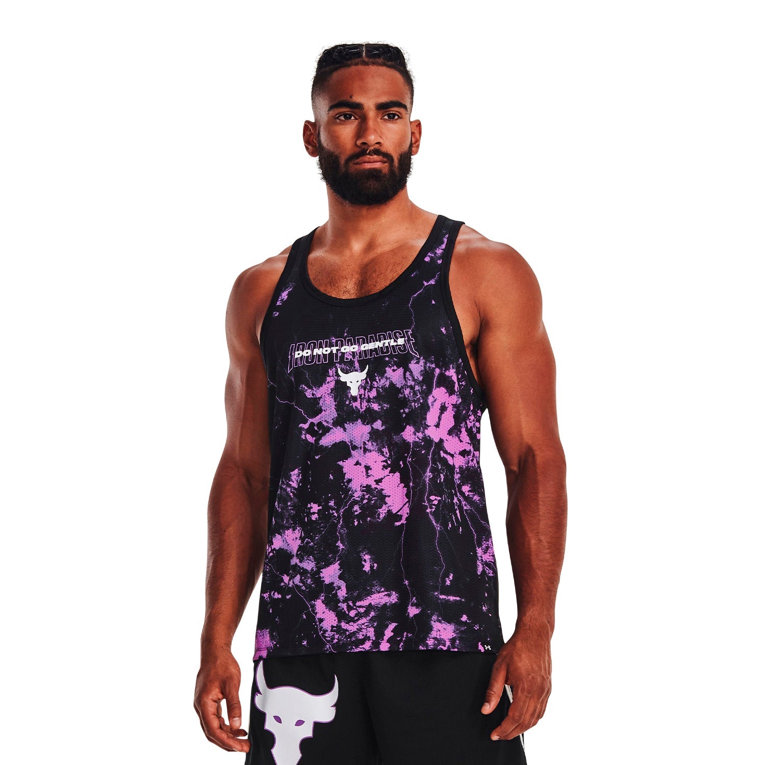 Polera sin mangas Project Rock Printed Mesh para hombre