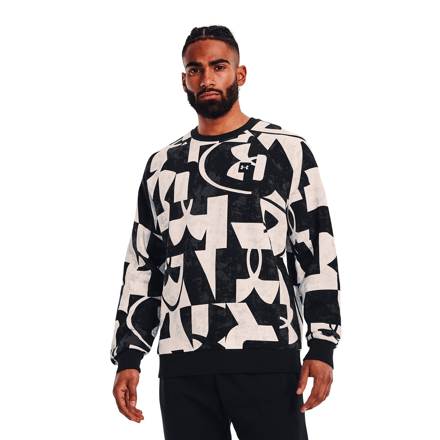 Polerón UA Rival Fleece Macro Branded Crew para hombre