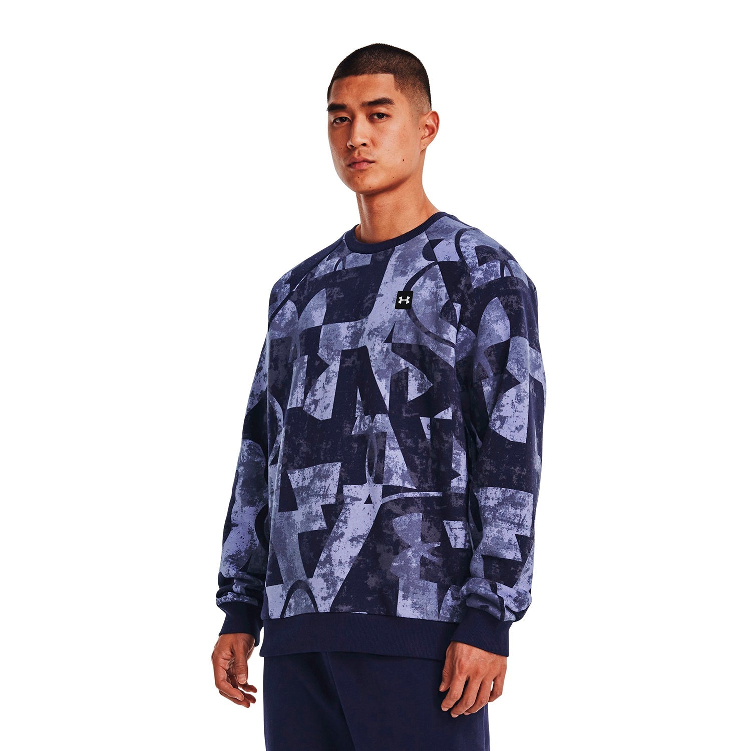 Polerón UA Rival Fleece Macro Branded Crew para hombre