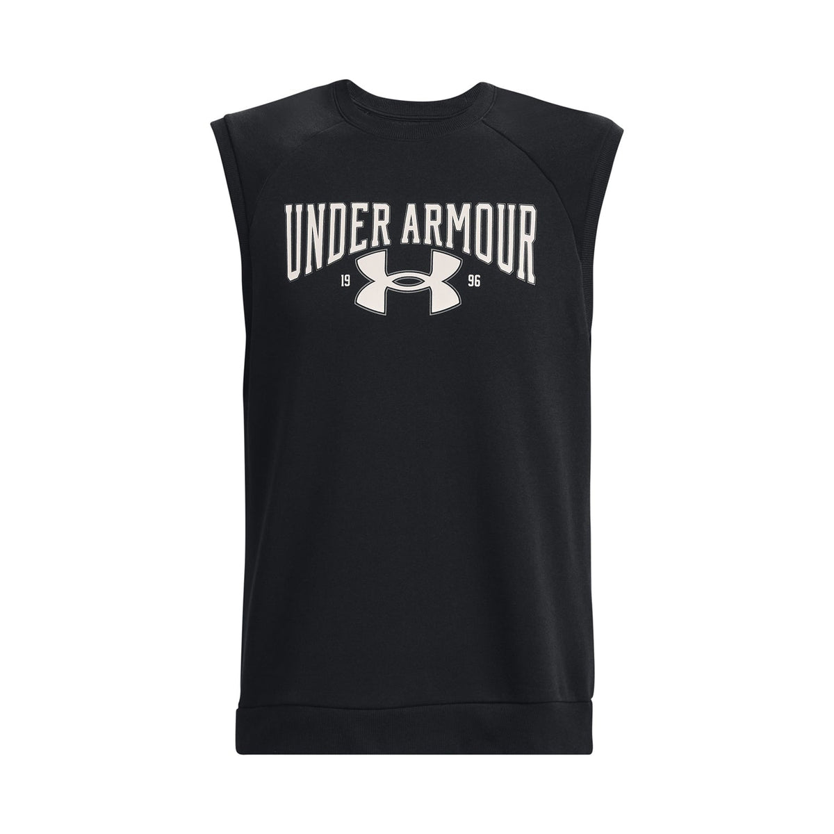 Polera sin mangas UA Rival Fleece Crew para hombre